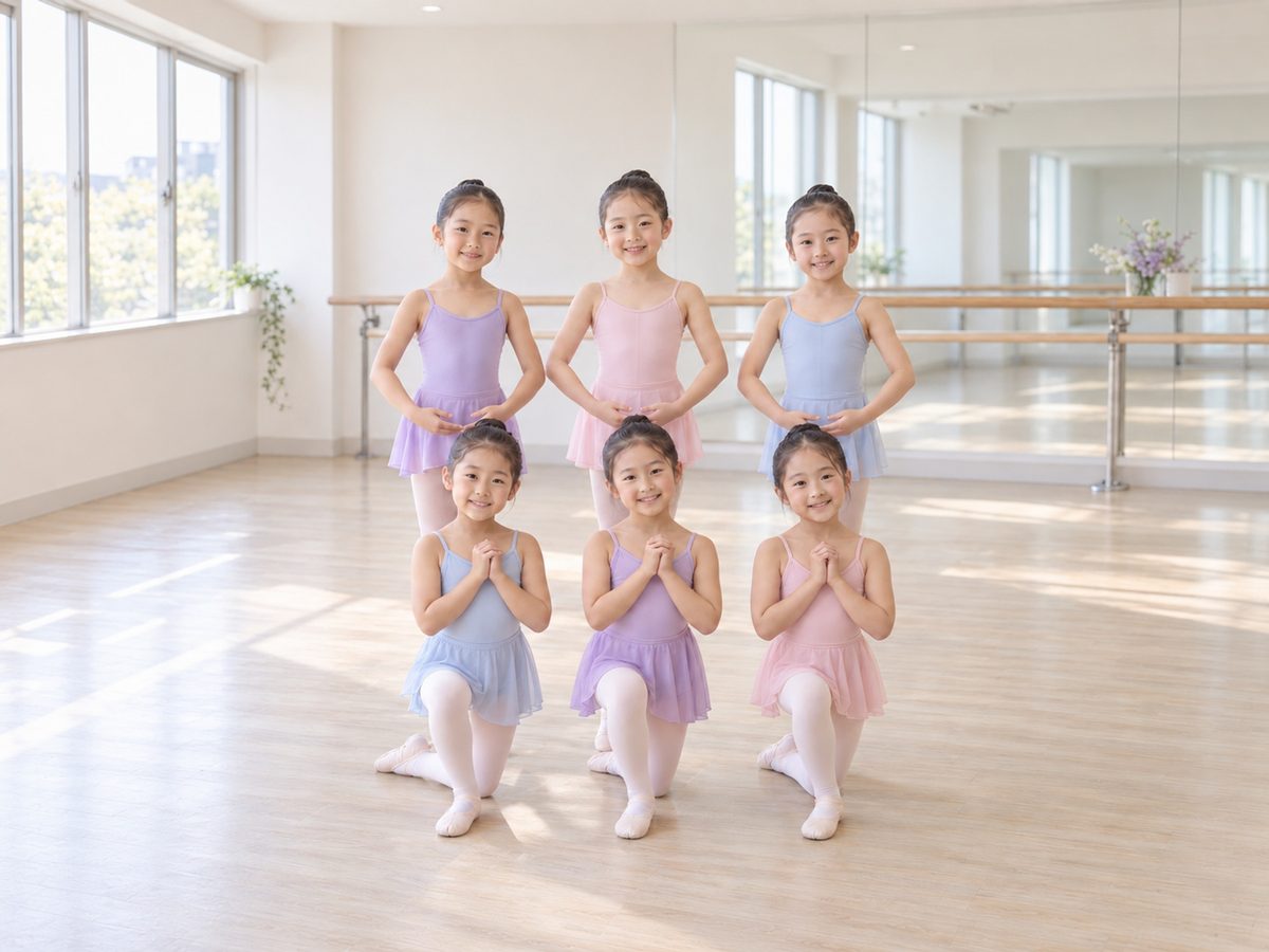 児童科クラスでポーズをとる子どもたち